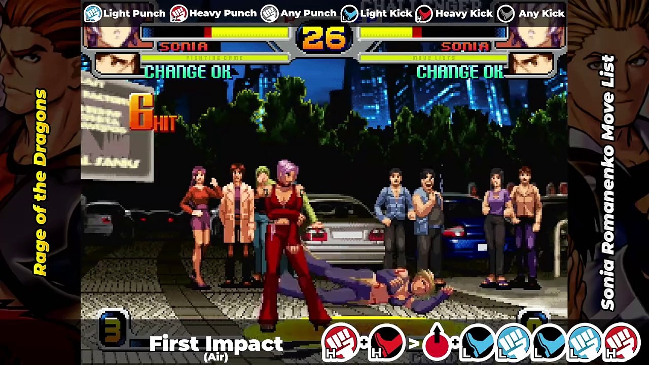 SONIA ROMANENKO MOVE LIST - Rage of the Dragons (ROTD)