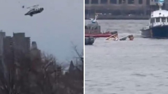 New York, elicottero precipita nel fiume: le immagini sono spaventose
