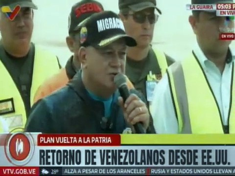 Vpdte. Sectorial Diosdado Cabello calificó de desastre el envío de migrantes venezolanos a El Salvador