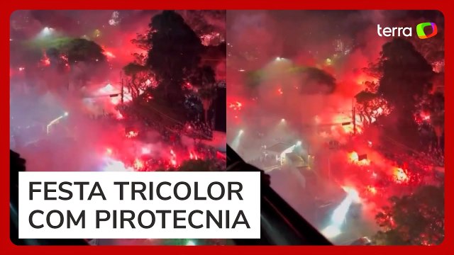 Torcedores do São Paulo recebem jogadores com megafesta e sinalizadores no Morumbis