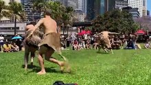 Aboriginal dancers at the Black Markets in Sydney in 2020