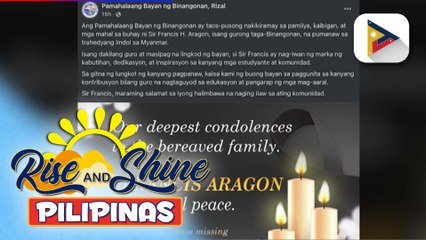Binangonan LGU, nagpaabot ng pakikiramay sa mga naulila ni Francis Aragan na nasawi...