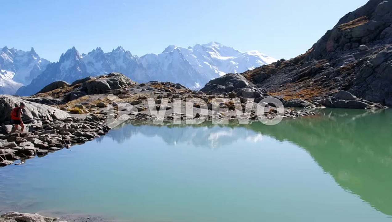Mont Blanc view from the Lac Blanc, in the Aiguilles Rouge, near Chamonix
