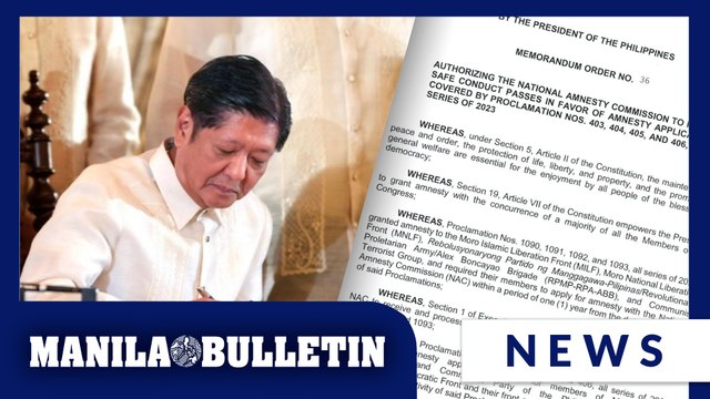 Marcos signs memorandum issuing Safe Conduct Passes to amnesty applicants