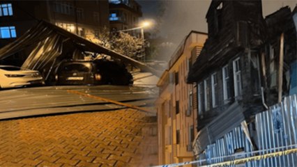 İstanbul'da fırtına etkili oldu; çatılar uçtu, elektrik telleri koptu