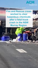 Crews work for 30 hours to clear hazardous chemicals after fatal truck crash