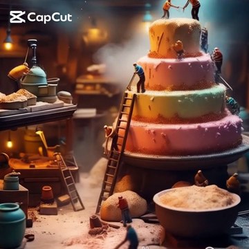 Tiny Workers Baking a Giant Cake! Funny Mini Bakers at Work