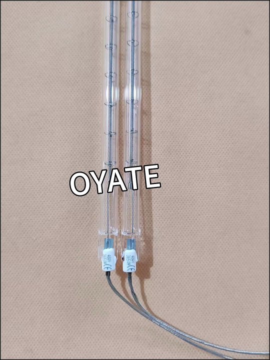 2500w 400v Industrial Infrared Heat Lamp 378mm Short Wave Quartz Infrared Halogen Heating Elements for PET Blowing Preheating