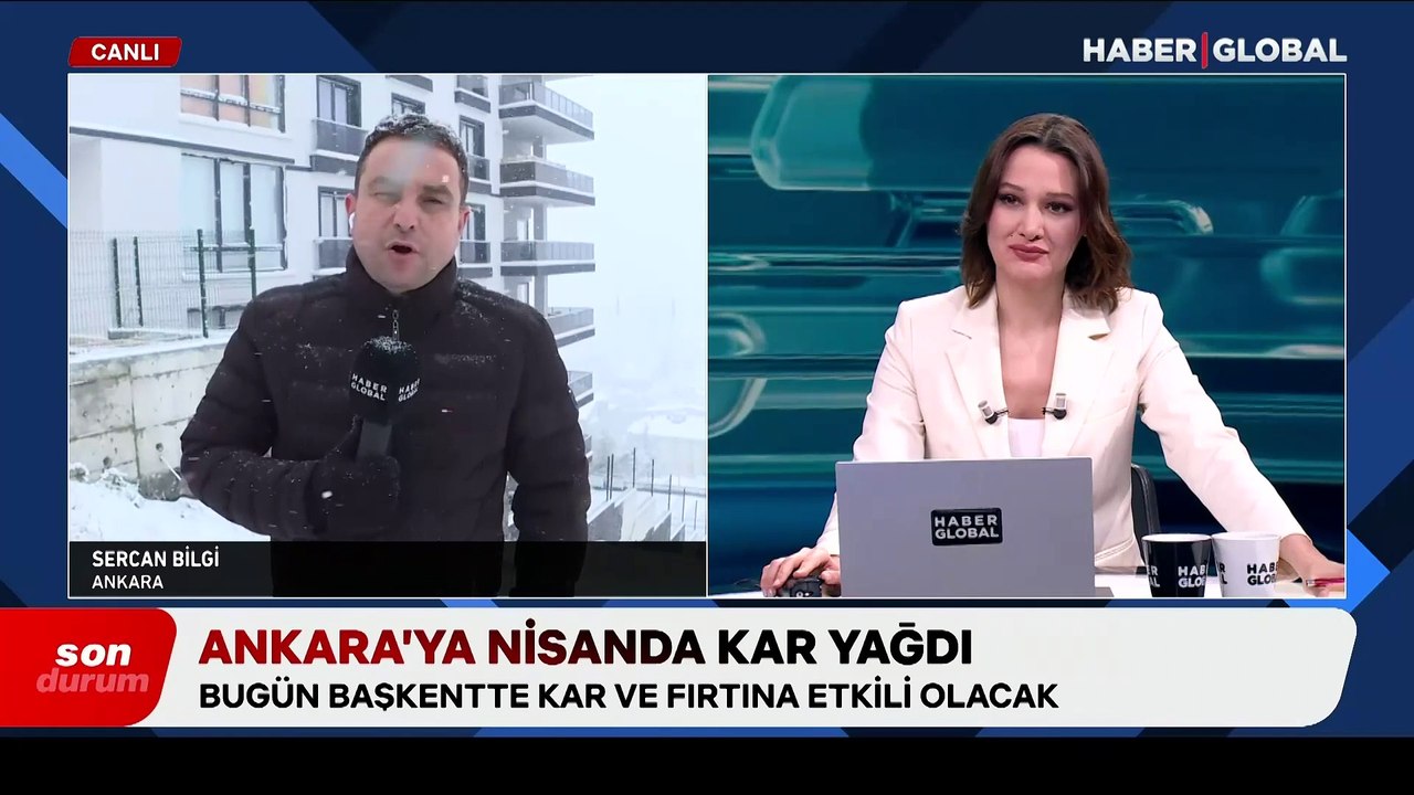 Başkent nisanda beyaza büründü, Haber Global ekibi son durumu görüntüledi