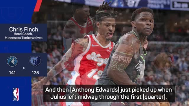 Edwards and Randle were 'outstanding' in Grizzlies win - Finch