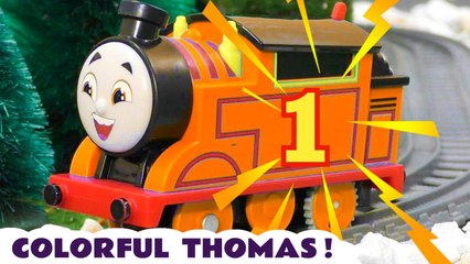 Colorful Thomas Sneezes and changes Color in this Toy Train Story