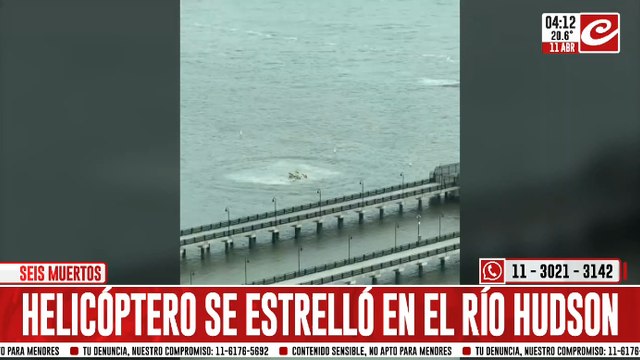 Helicóptero turístico se estrelló en el río: murieron todos sus ocupantes