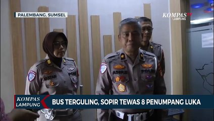 Bus Terguling di Tol Palembang, Sopir Tewas - 8 Penumpang Luka
