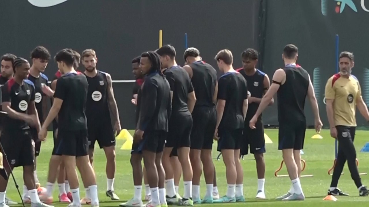 Entrenamiento del Barcelona antes de enfrentarse al Leganés