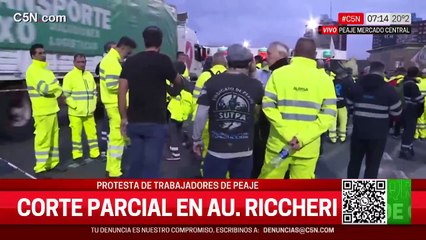 Corte parcial en Autopista Riccheri por protesta de trabajadores de peaje