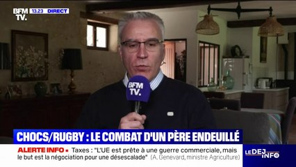 Chocs dans le rugby: "Il faut éviter les plaquages dangereux et les sanctionner", assure le père de Nicolas Chauvin, joueur décédé pendant un match en 2018