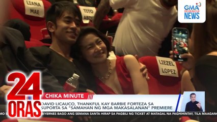 David Licuaco, thankful kay Barbie Forteza sa suporta sa "Samahan ng mga Makasalanan" premiere | 24 Oras