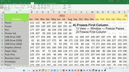 Freeze panes to lock rows and columns - Excel Tips and Tricks