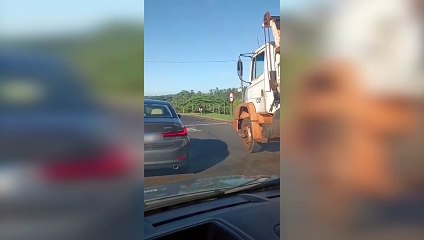 Touro avança em homem e causa estrago em BMW durante trânsito