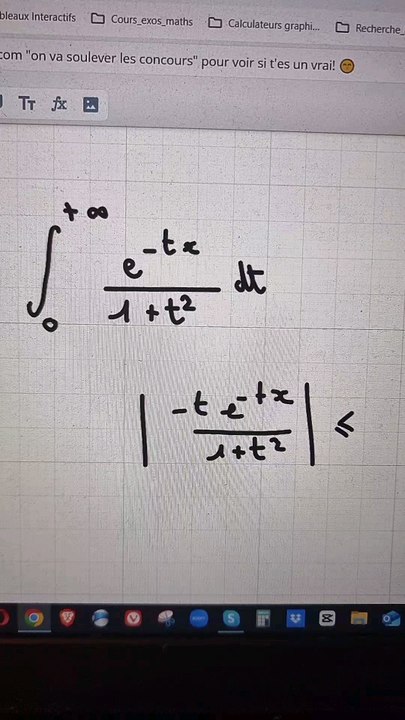 Convergence dominée : trouver à coup sûr la meilleur majorant.#integrales #convergence #prepa