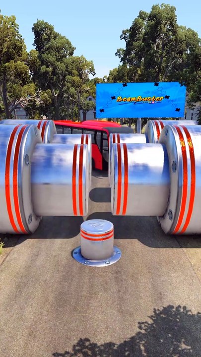 Bus & Truck Motorcade vs Crusher - BeamNG.Drive