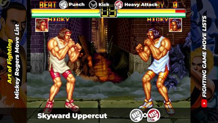 MICKEY ROGERS MOVE LIST - Art of Fighting (AOF)