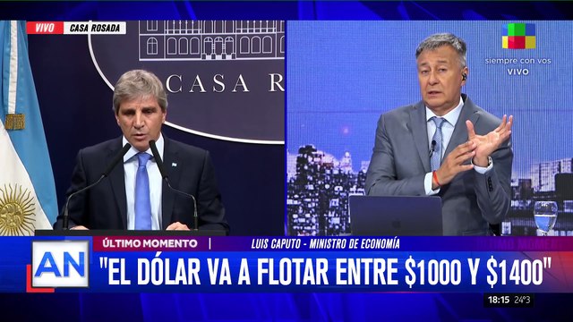 🔴 LUIS CAPUTO ANUNCIÓ EL FIN DEL CEPO CAMBIARIO