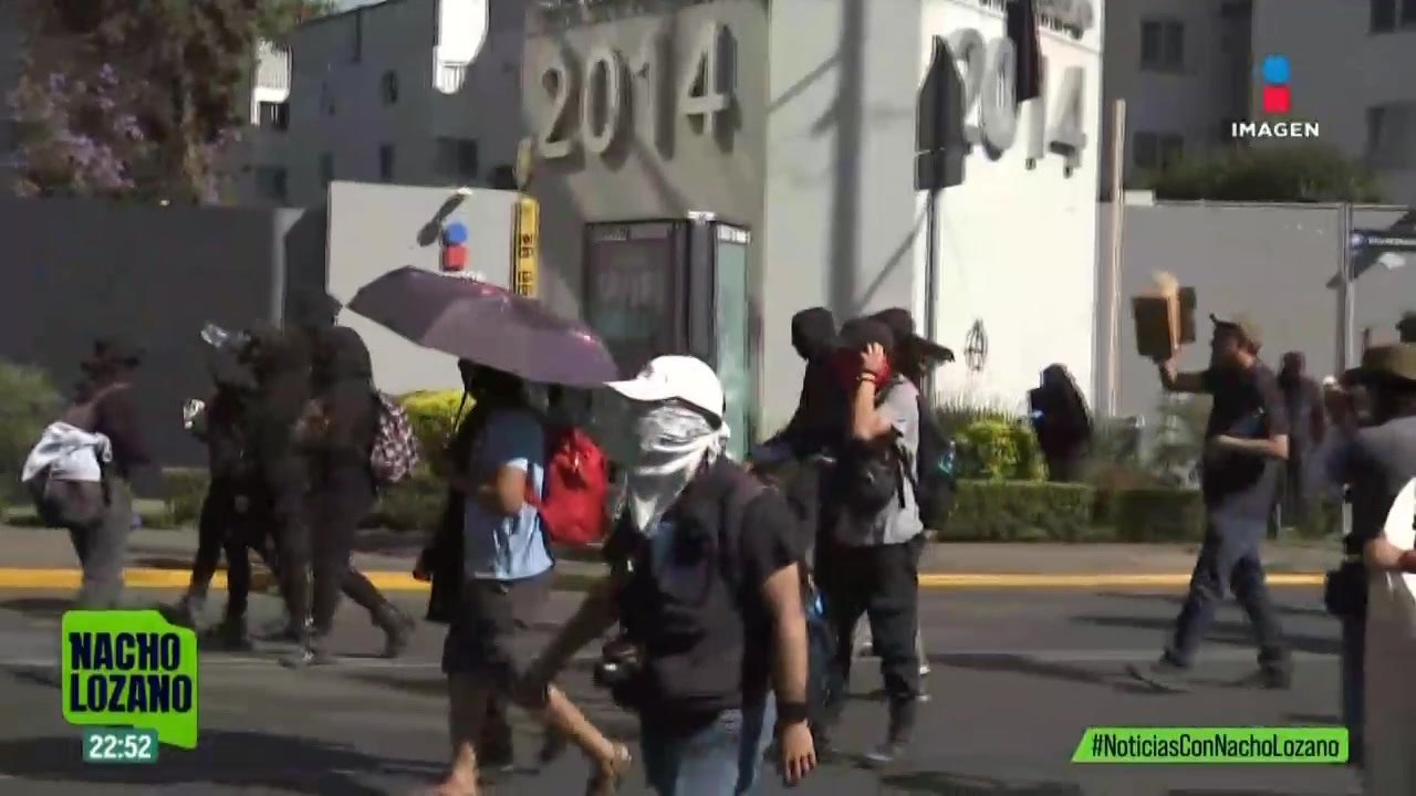 Saqueos y destrozos en marcha de estudiantes de la UNAM