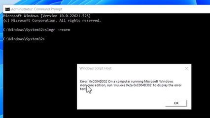 How to fix Windows activation error 0xC004D302
