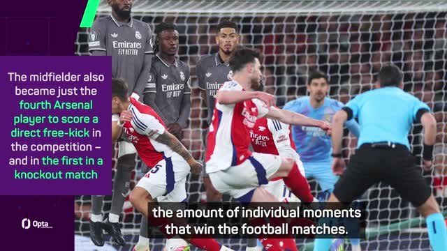 Arteta delighted that Rice 'took the initiative' in Real Madrid win