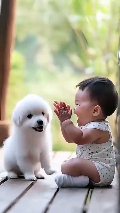 Emad_Elomda_on_Instagram___Cute_😍_dog_🐕_and_baby_👶_#dog_#reels_#fyp_#foryou_#baby_#animals_#cute_#mini_#cuteanimals_#dogs__[Video]_[Video]_in_2025_
