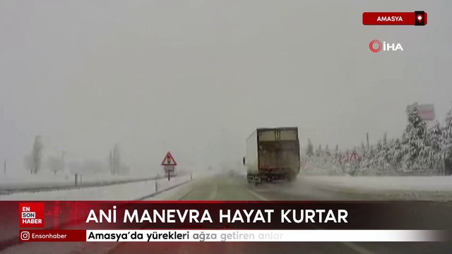 Amasya'da yürekleri ağza getiren anlar