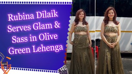 Desi Diva Vibes! Rubina Dilaik Slays in Stunning Olive Green Ensemble