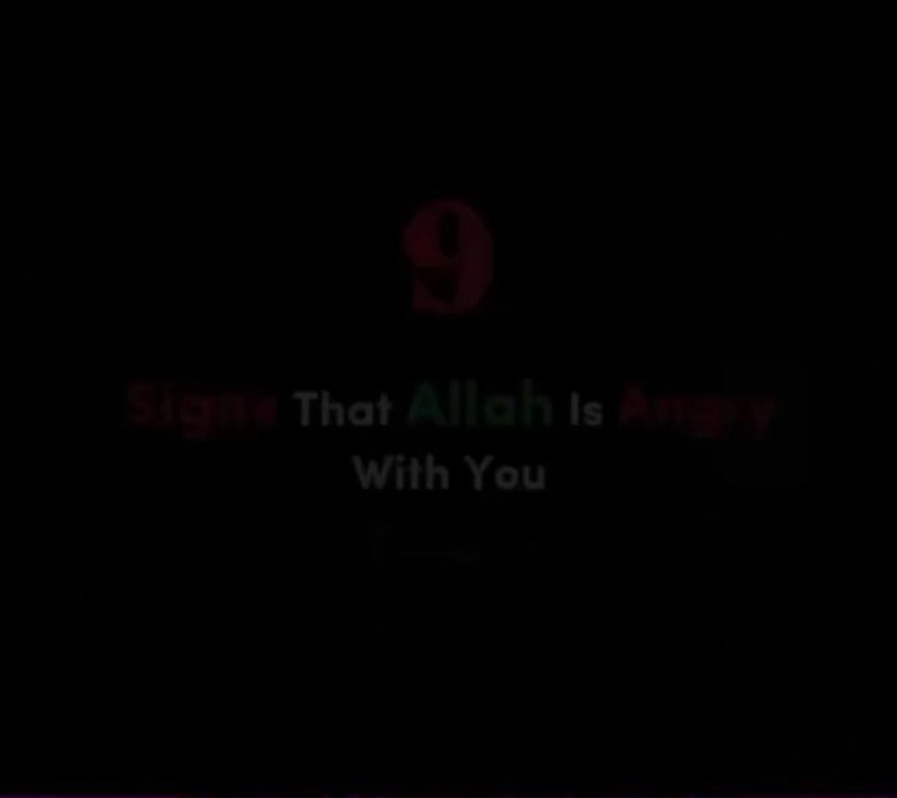 Sign that Allah is Angry