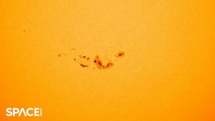 Time-Lapse Of Sunspot AR3664 Growing Into A Giant