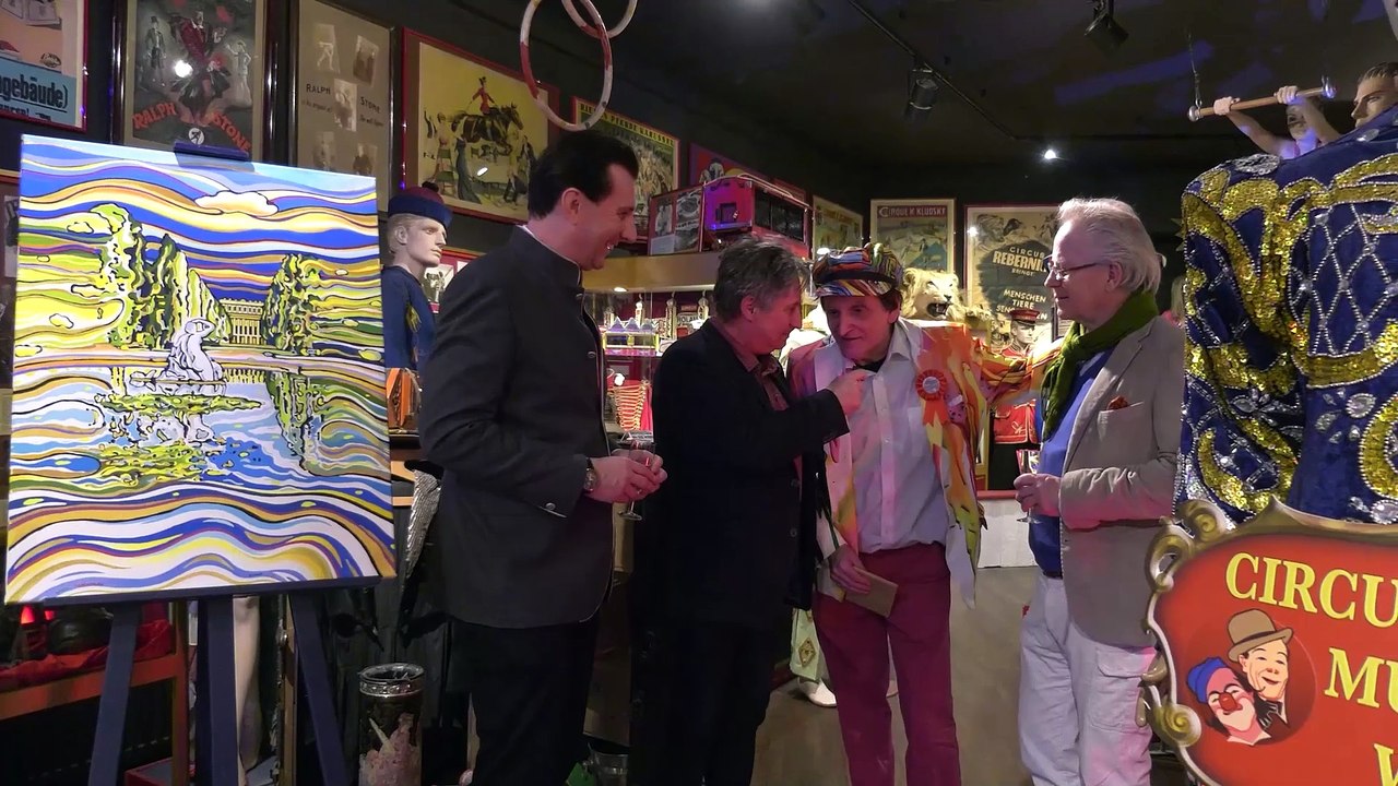 Künstler Johan Rumpf feiert seien 75er im Circus- und Clownmuseum
