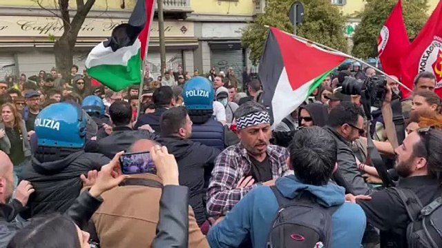 Corteo pro Palestina a Milano, scontri tra manifestanti e polizia in piazzale Baiamonti