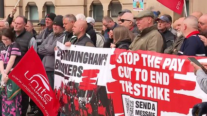 Unite members hold rally outside Birmingham Council