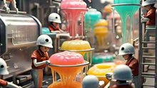 Tiny Workers, Giant Jellies Inside a Futuristic Jelly Factory
