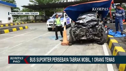 Minibus Bermuatan Rokok Ilegal Tabrakan dengan Bus Suporter Persebaya, Satu Tewas