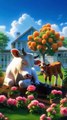 Cow and her baby planted marigold tree 🌷  A lovely story of a cow and her baby #shorts #ai #animals