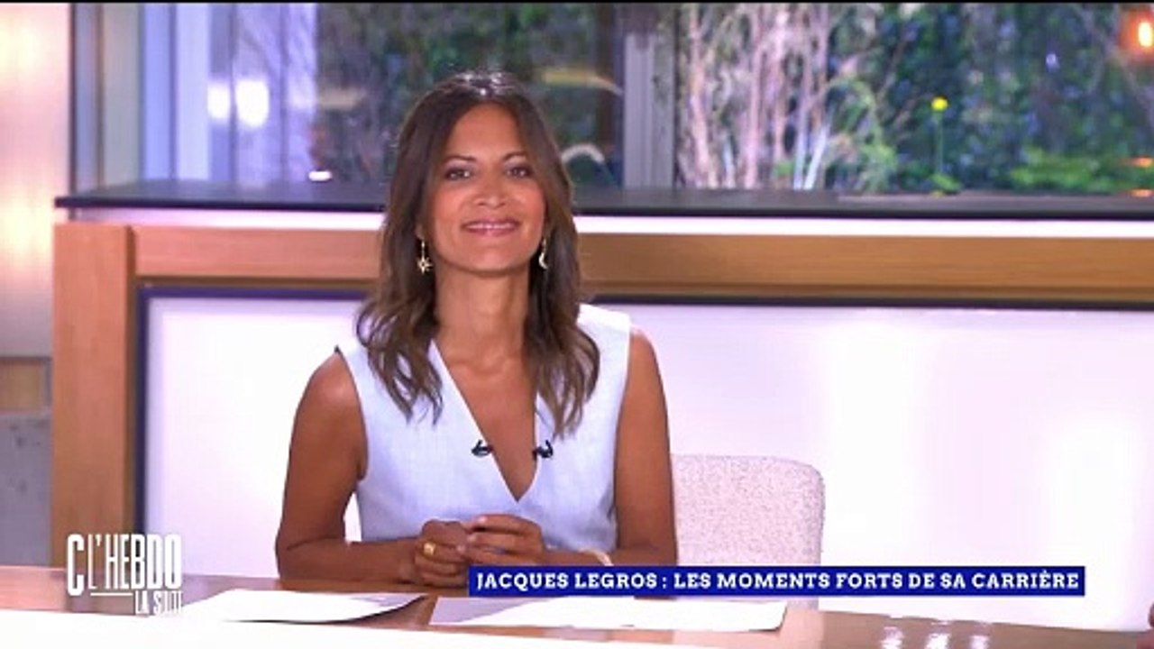 Jacques Legros ému aux larmes après avoir reçu un message vidéo dans l'émission "C l'hebdo"  animée par Aurélie Casse