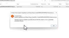 bypass operation did not complete successfully because the file contains a virus or potentially unwanted software