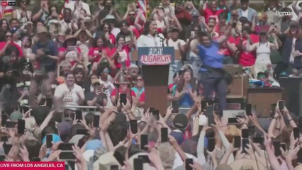 Alexandria Ocasio-Cortez hold anti-Trump rally