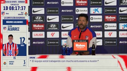 Simeone: "Tampoco es simple entrenar todos los días, mejor tener más competiciones".