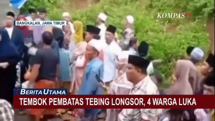 Tembok Tebing Longsor di Bangkalan, 4 Warga Terluka Usai Pulang Hajatan