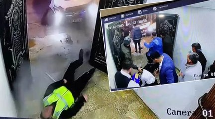 Güvenlik görevlisine çarptı, arabayı bırakıp kaçtı