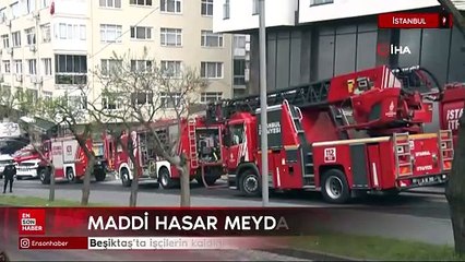 Beşiktaş’ta işçilerin kaldığı otel inşaatında yangın