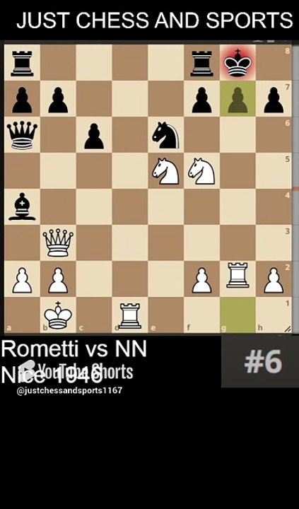 Rometti beats NN with a smothered checkmate