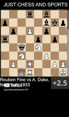 Reuben Fine defeats Dake with the Arabian checkmate